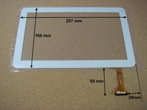 Vitre tactile 10" pour tablette LOGICOM E1052GP MY1306P (version 50pin) - 16546