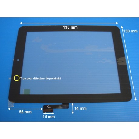 Vitre tactile noire F0425 X pour tablette 8" pouces (51 pin) - 17834